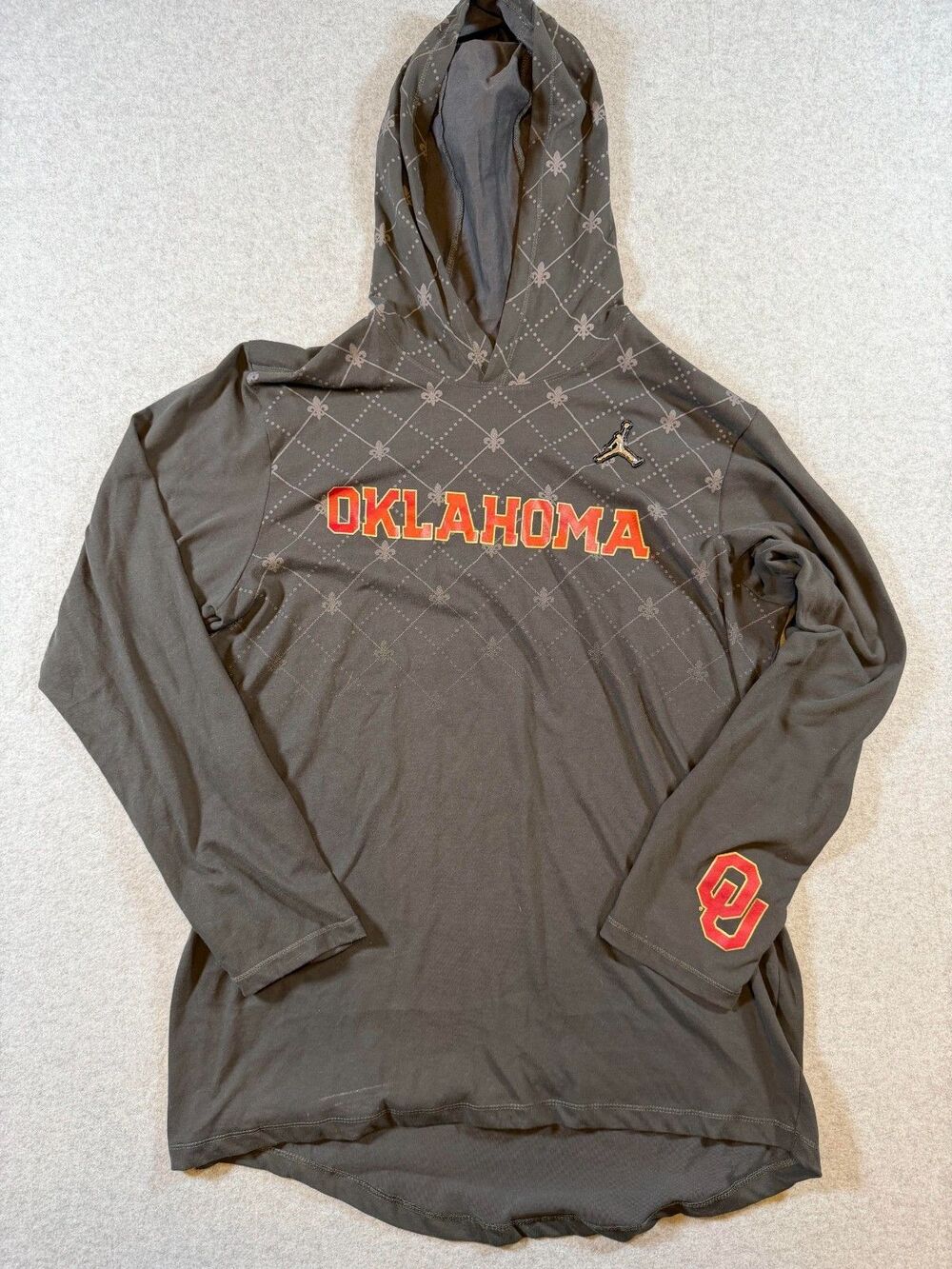 Nike Jordan Oklahoma Sooners Hoodie Men M Dri-FIT OU Long Sleeve Pullover